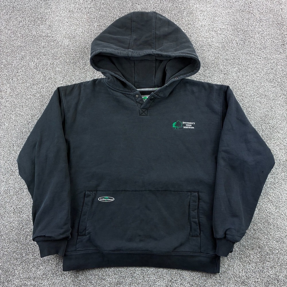 Arborwear Double Thick Hoodie Mens L Black Integrity Tree Services Arborist